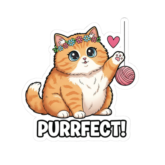 Cute Cat Kiss-Cut Stickers - Purrfect for Laptop, Journals, Scrapbooking, Gifts, Cat Lovers, Pet Owners