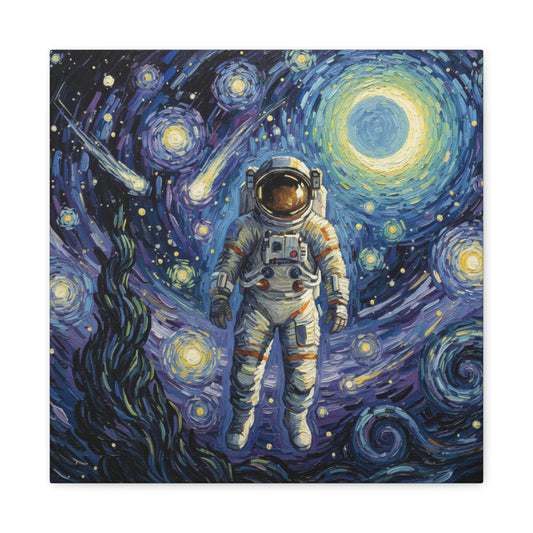 Astronaut - Starry Night Canvas Art, Cosmic Wall Decor, Space-Themed Artwork, Gift for Astronomers, Modern Home Decoration