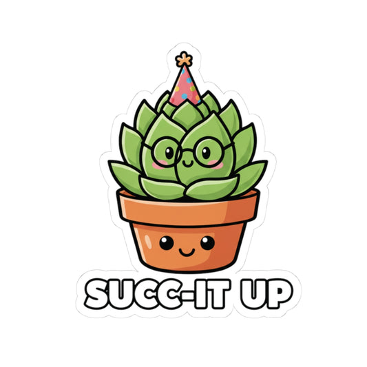 Cute Succulent Kiss-Cut Stickers, Fun Plant Decorations for Laptops, Water Bottles, Journals, Gift for Garden Lovers, Quirky Home Decor