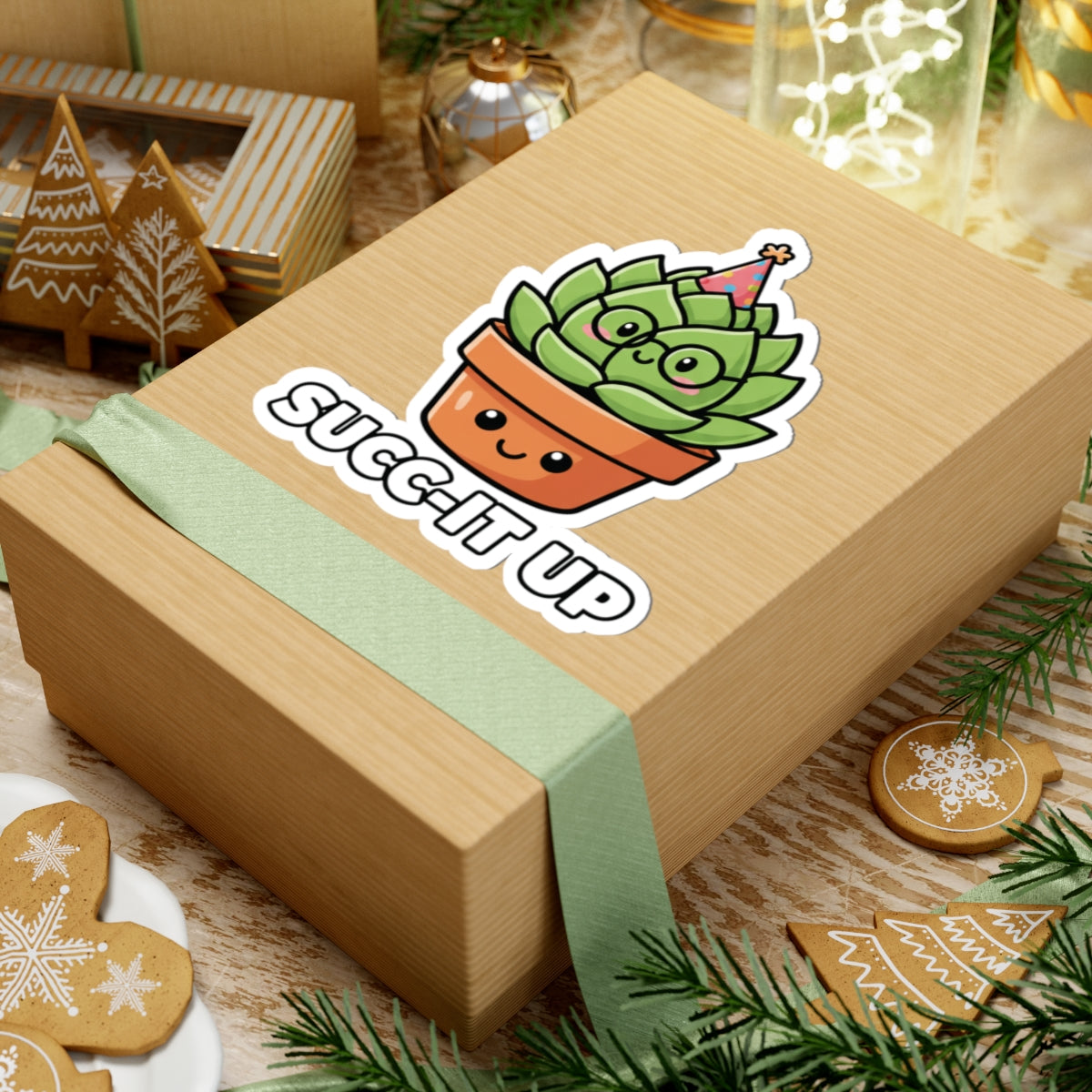 Cute Succulent Kiss-Cut Stickers, Fun Plant Decorations for Laptops, Water Bottles, Journals, Gift for Garden Lovers, Quirky Home Decor