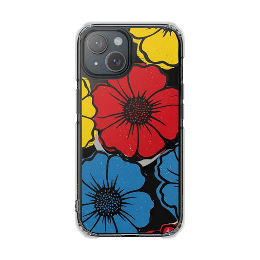 Colorful Floral Magnetic Clear Impact Cases | Phone Accessories, Gift for Her, Trendy Style, Floral Pattern, Nature Lover