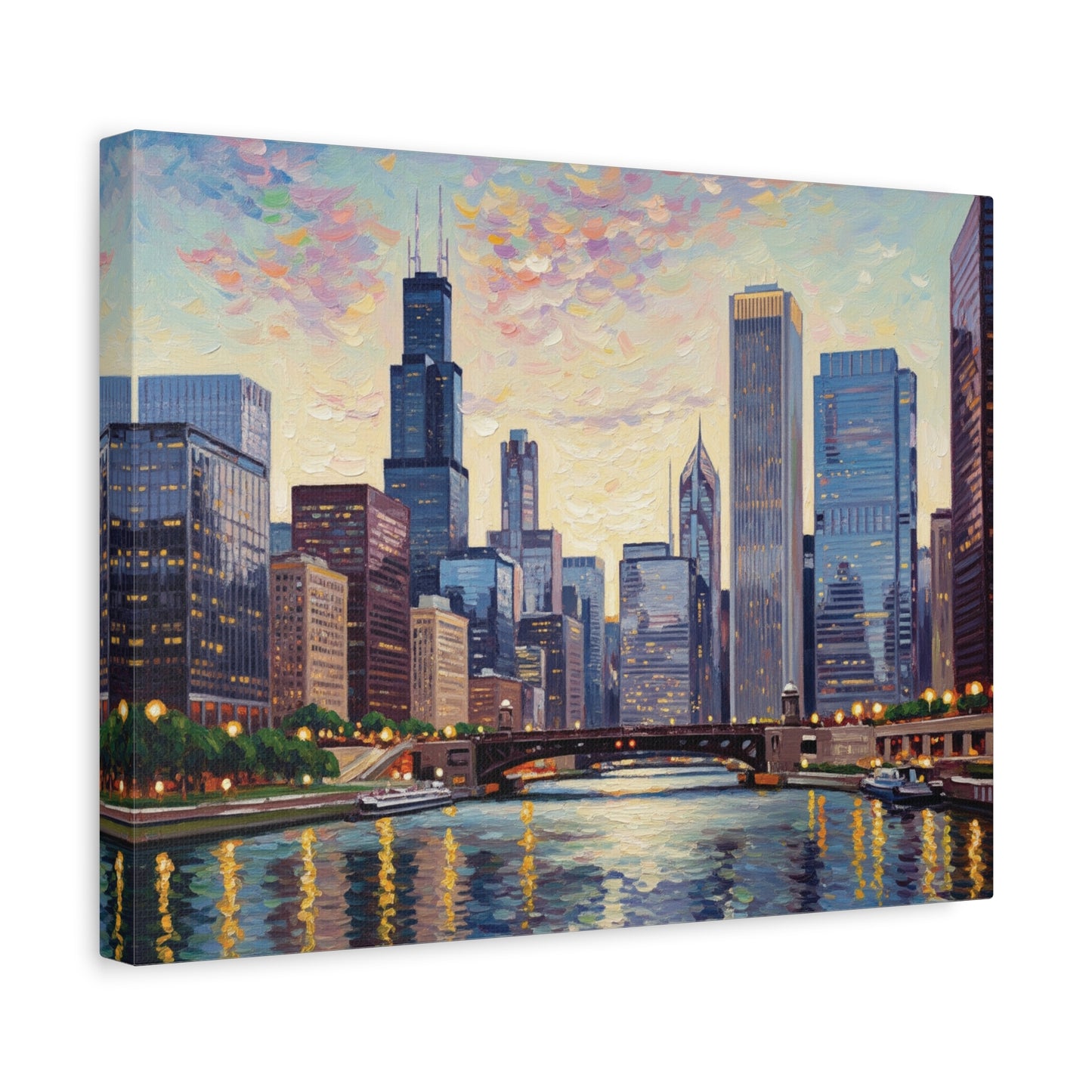Chicago Cityscape Wall Art, Urban Decor, Home Decoration, Gift for City Lovers, Modern Art