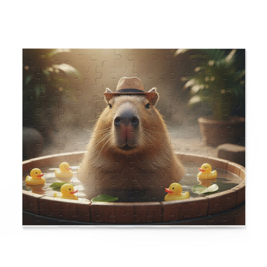 Capybara Relaxation Puzzle - 120, 252, 500-Piece, Fun Gift for Animal Lovers, Cozy Home Decor, Family Game Night, Unique Birthday Present