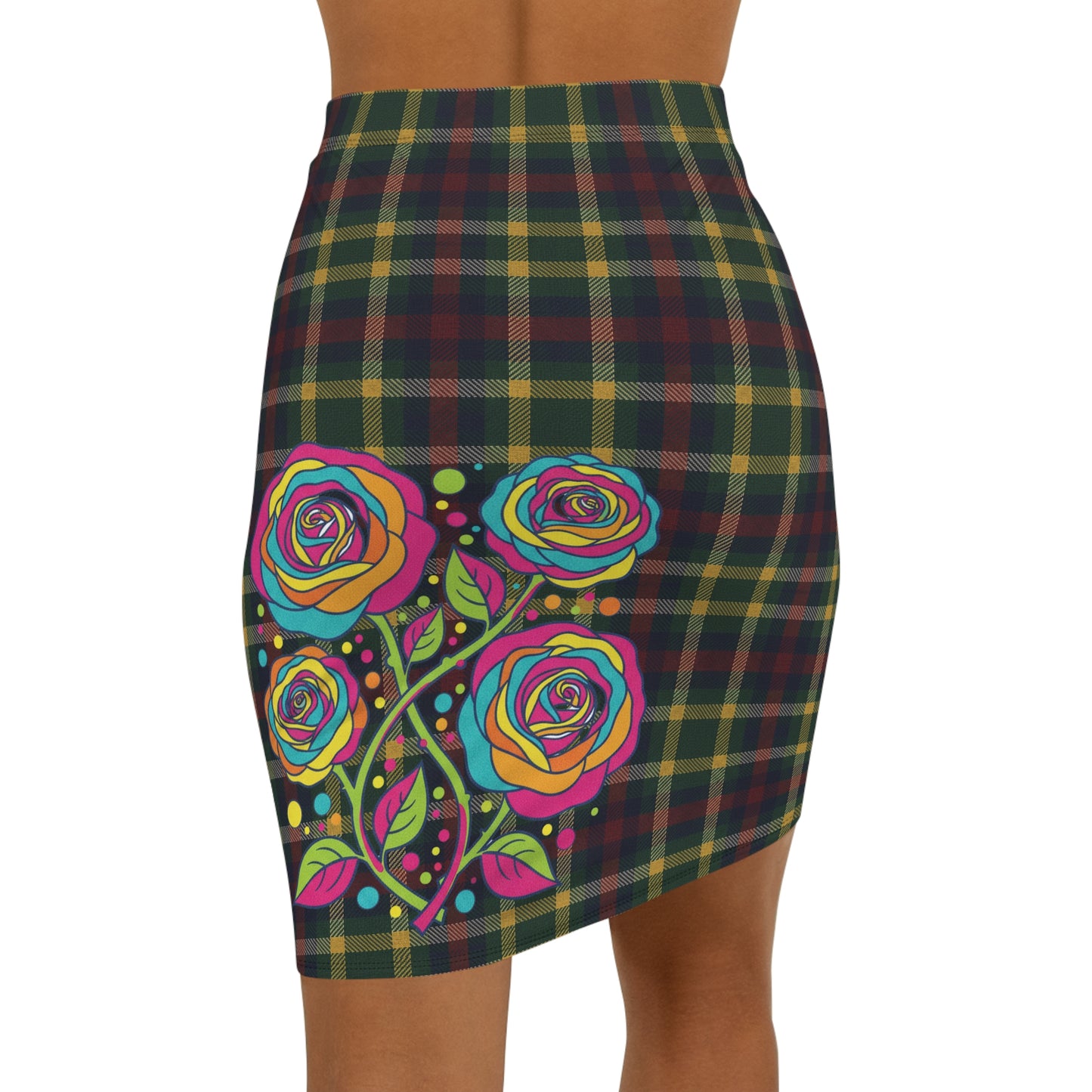 Colorful Floral AOP Pencil Skirt, Stylish Women's Skirt, Elegant Office Wear, Trendy Skirt for Events, Fashionable Summer Outfit