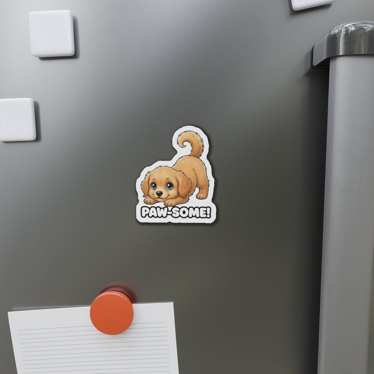 Cute Dog Die-Cut Magnet, Paw-some Home Decor, Dog Lover Gift, Fun Fridge Magnet, Pet Themed Decoration