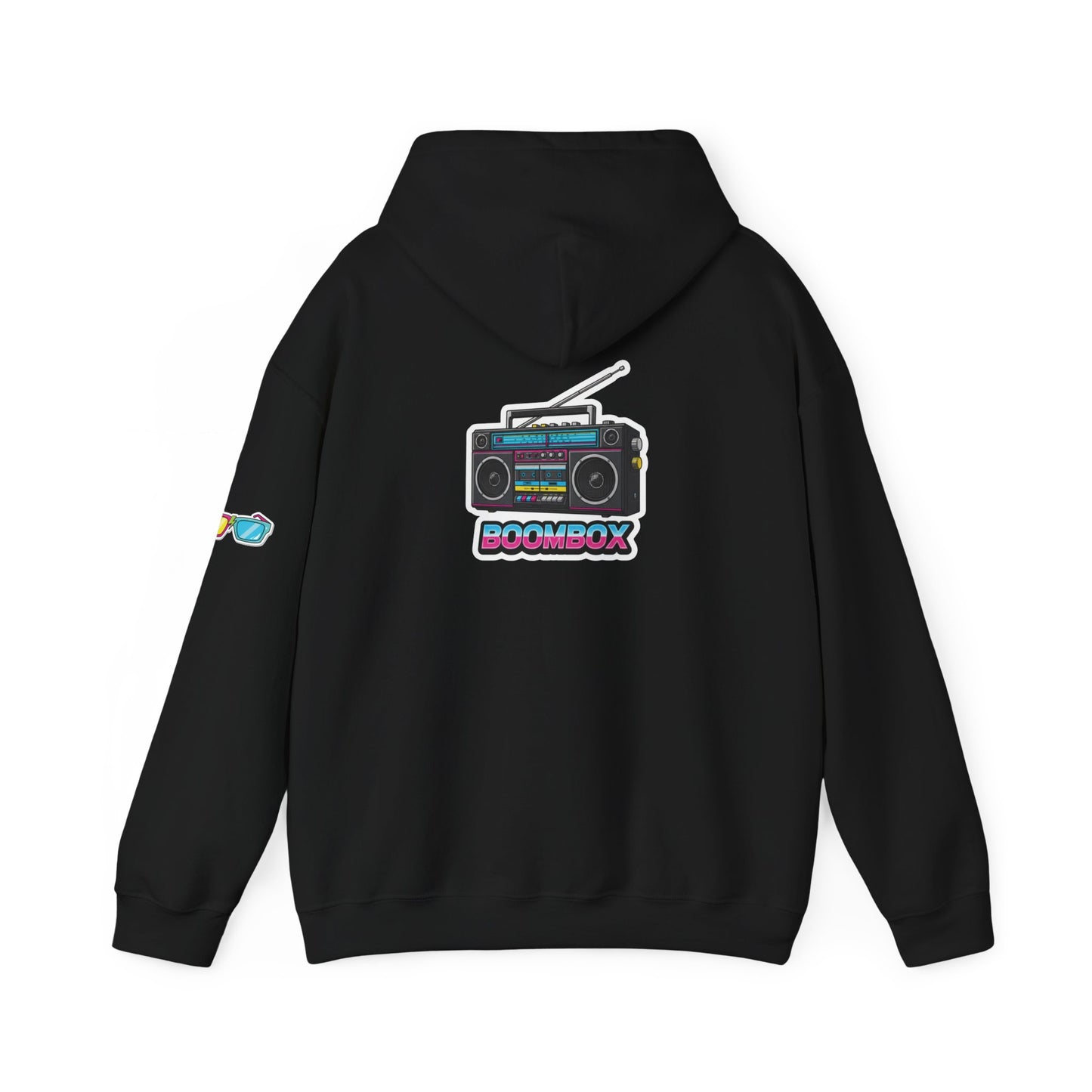 Retro Boombox Hoodie - Boldly 80s, Unisex Casual Wear, Streetwear, Gift for Music Lovers, Vintage Vibe Fashion