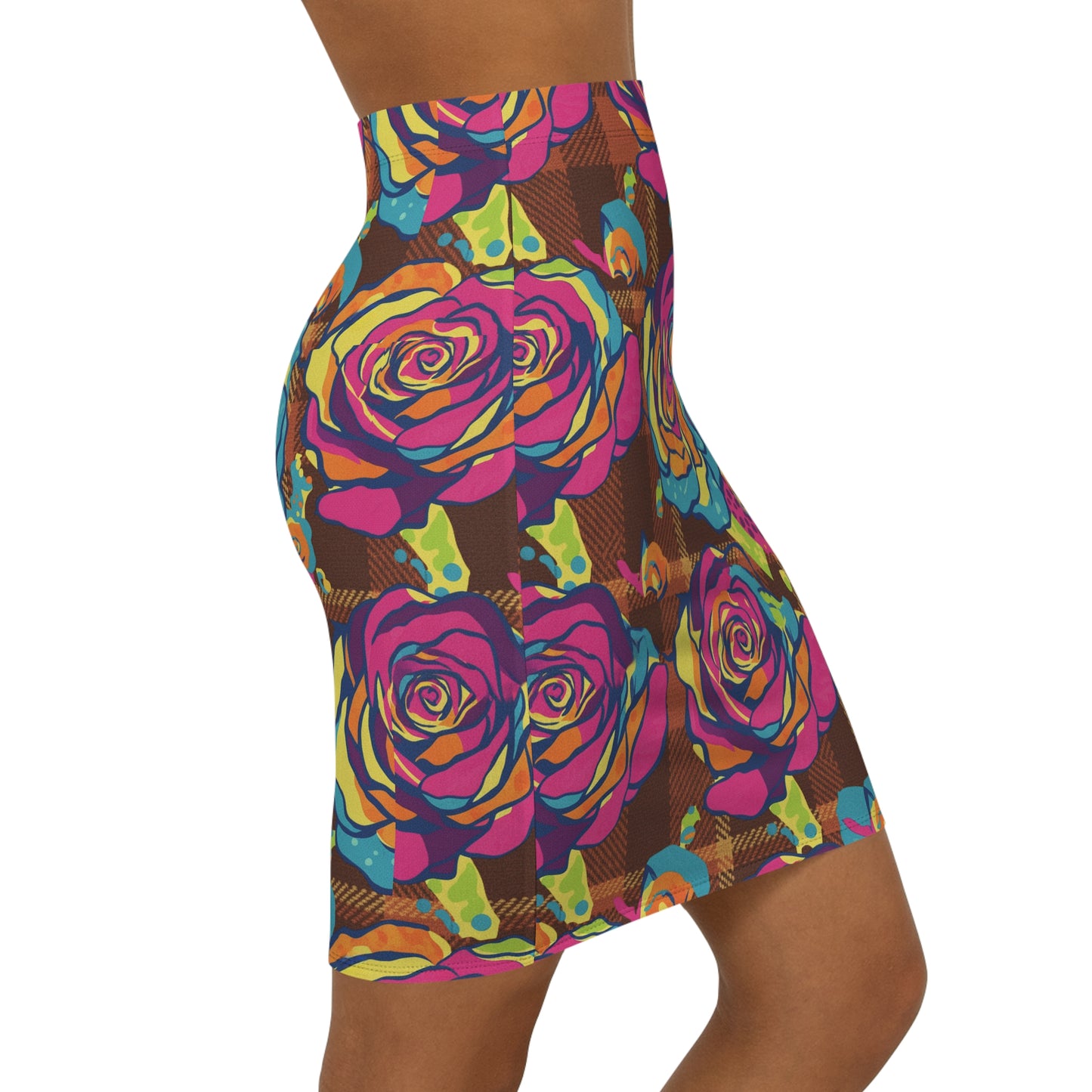 Vibrant Floral Pencil Skirt, Women's Fashion, Summer Outfit, Spring Style, Boho Chic, Artsy Clothing