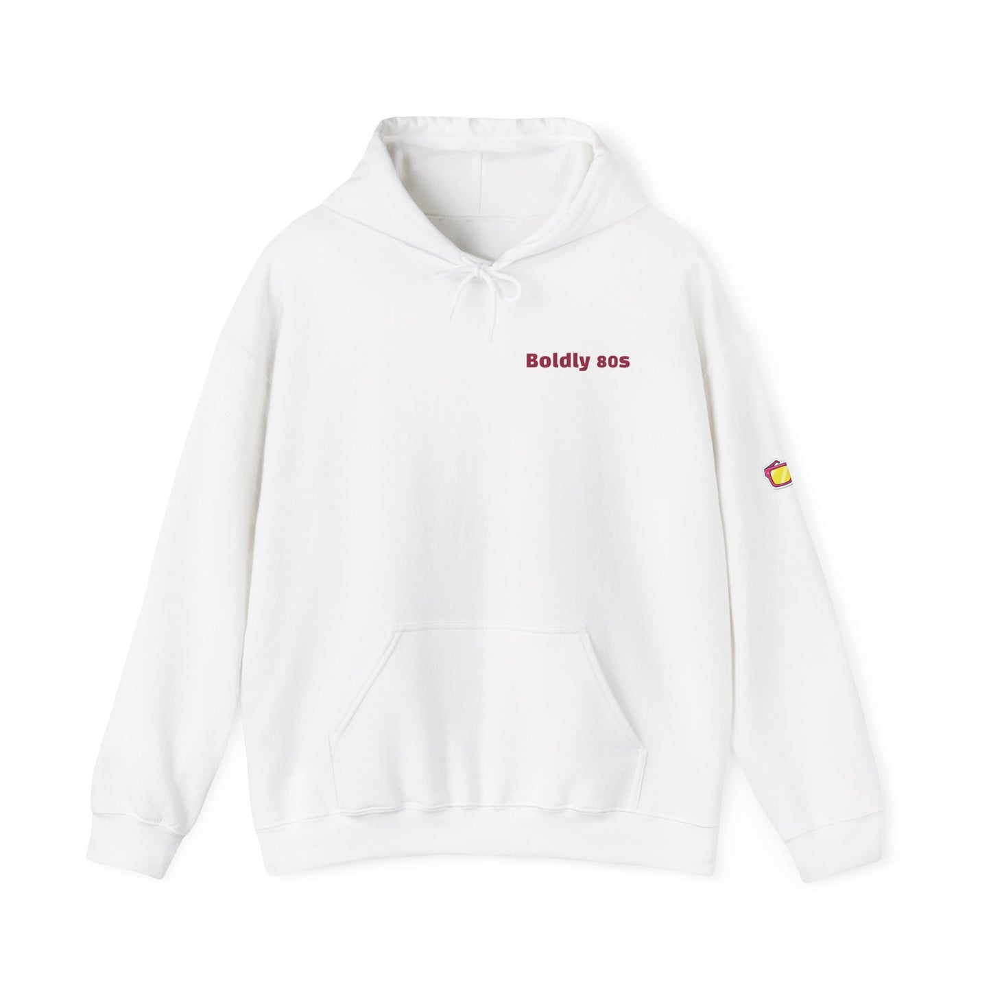 Retro Boombox Hoodie - Boldly 80s, Unisex Casual Wear, Streetwear, Gift for Music Lovers, Vintage Vibe Fashion