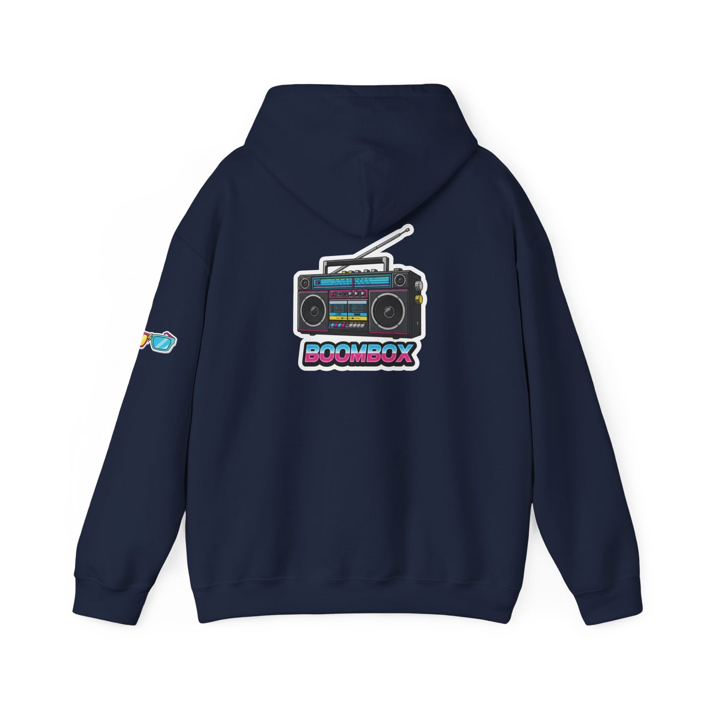 Retro Boombox Hoodie - Boldly 80s, Unisex Casual Wear, Streetwear, Gift for Music Lovers, Vintage Vibe Fashion