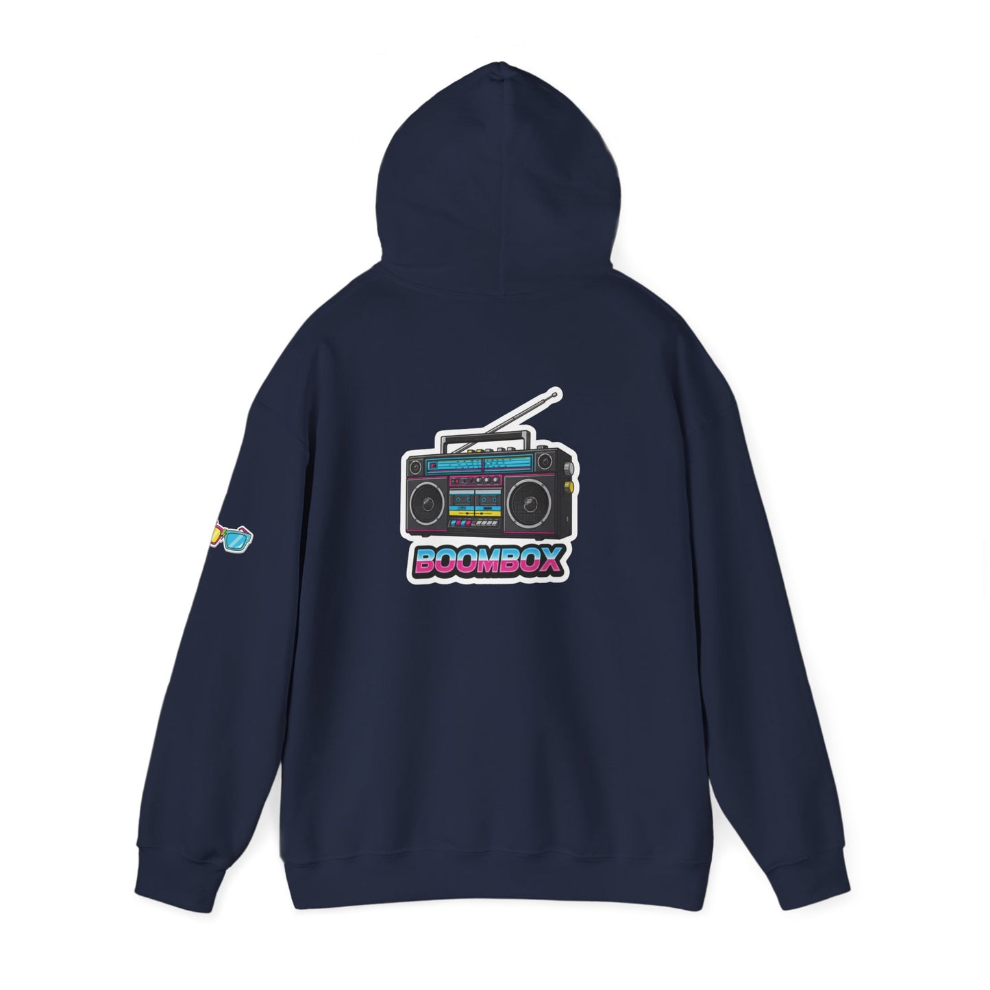 Retro Boombox Hoodie - Boldly 80s, Unisex Casual Wear, Streetwear, Gift for Music Lovers, Vintage Vibe Fashion