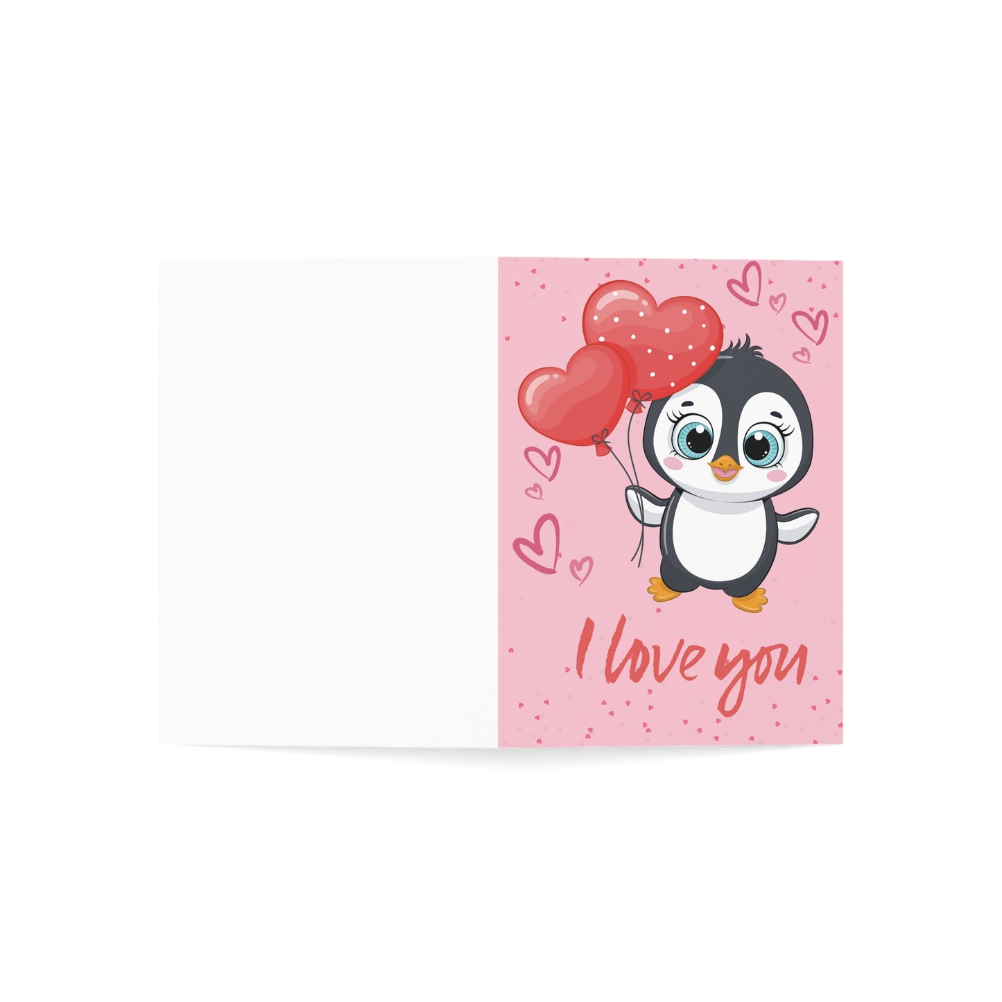 Cute Penguin Love Greeting Cards, Valentine's Day, Anniversaries, Friendship Notes, Adorable Card Set