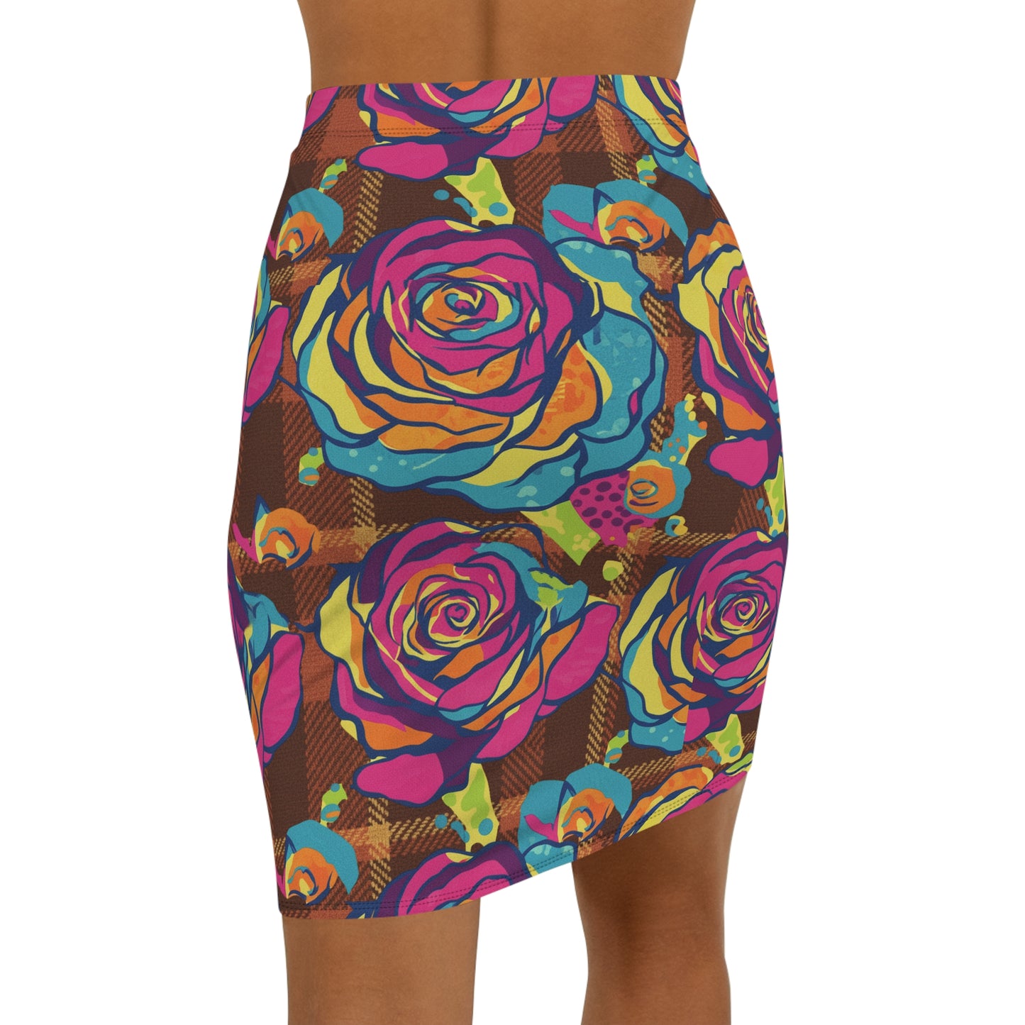 Vibrant Floral Pencil Skirt, Women's Fashion, Summer Outfit, Spring Style, Boho Chic, Artsy Clothing