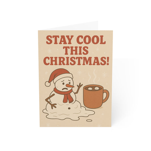 Christmas Greeting Cards Set, Funny Seasonal Card Pack, Unique Holiday Cards, Stay Cool This Christmas, Greeting Card Gift Set