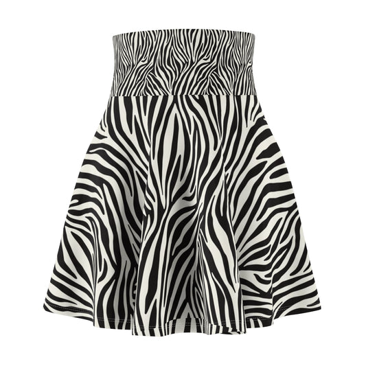 Trendy Zebra Print Skater Skirt, Fashionable Women’s Skirt, Fun Summer Skirt, Casual Outfit Essential, Gift for Her, Unique Style Skirt