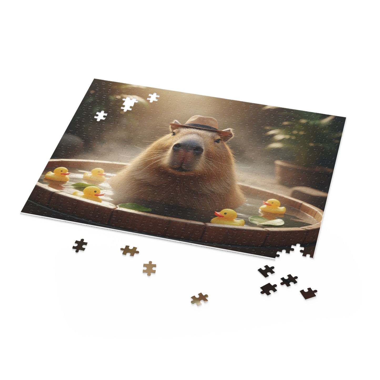 Capybara Relaxation Puzzle - 120, 252, 500-Piece, Fun Gift for Animal Lovers, Cozy Home Decor, Family Game Night, Unique Birthday Present
