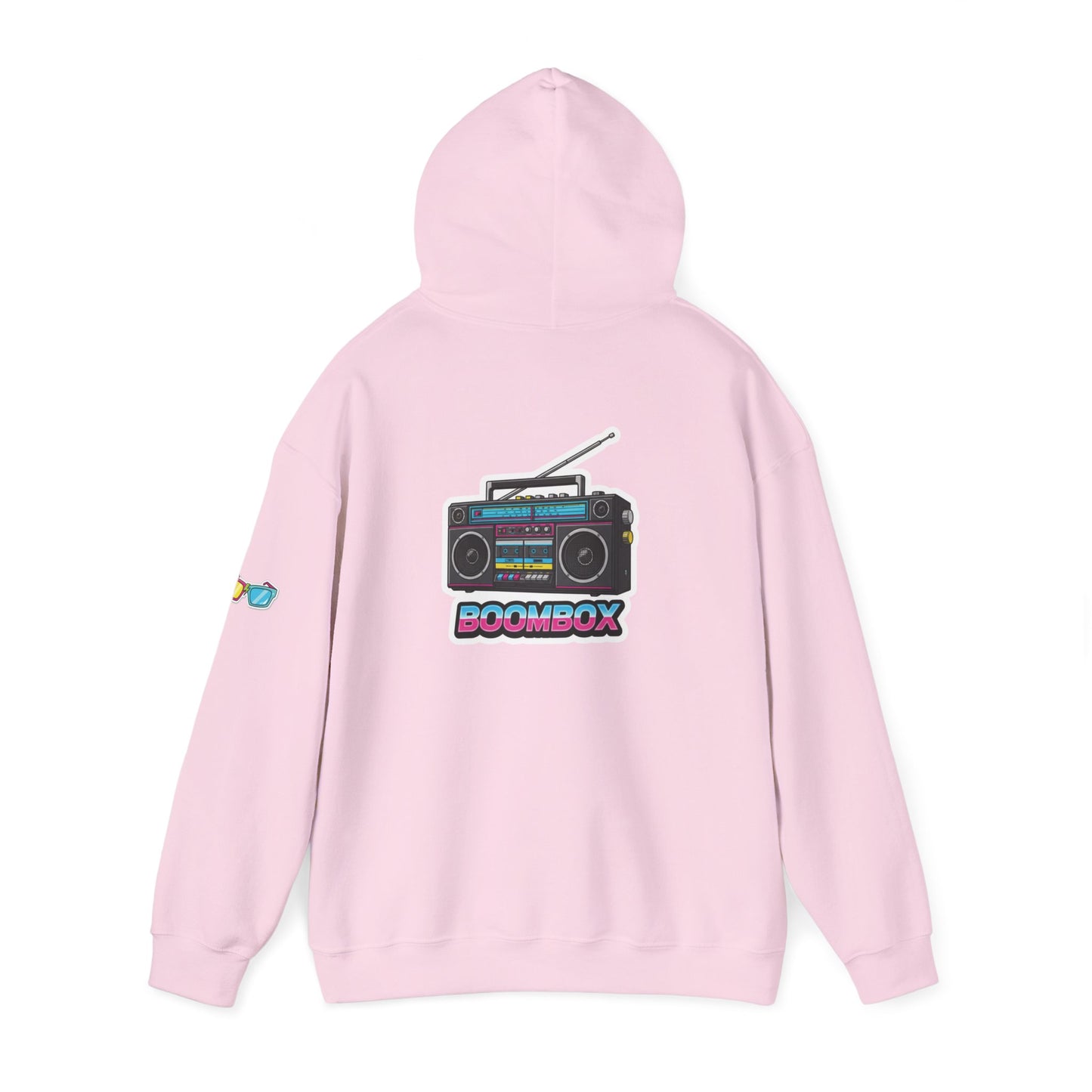 Retro Boombox Hoodie - Boldly 80s, Unisex Casual Wear, Streetwear, Gift for Music Lovers, Vintage Vibe Fashion