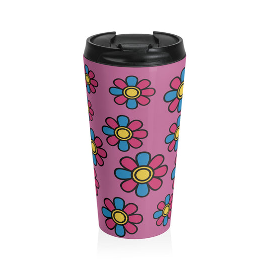 Vibrant Floral Travel Mug, Floral Coffee Cup for Travel, Eco-Friendly Gift, Summer Picnic Essential, Vintage Flower Design, Reusable