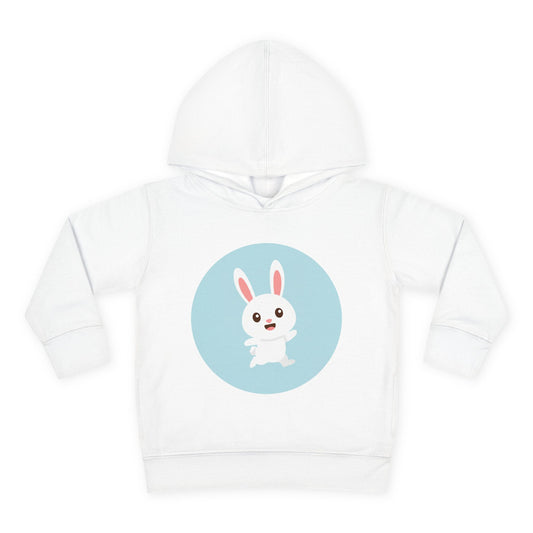 Adorable toddler pullover fleece hoodie with cute bunny design, cozy kids' clothing, spring outfits, Easter gifts, playful apparel