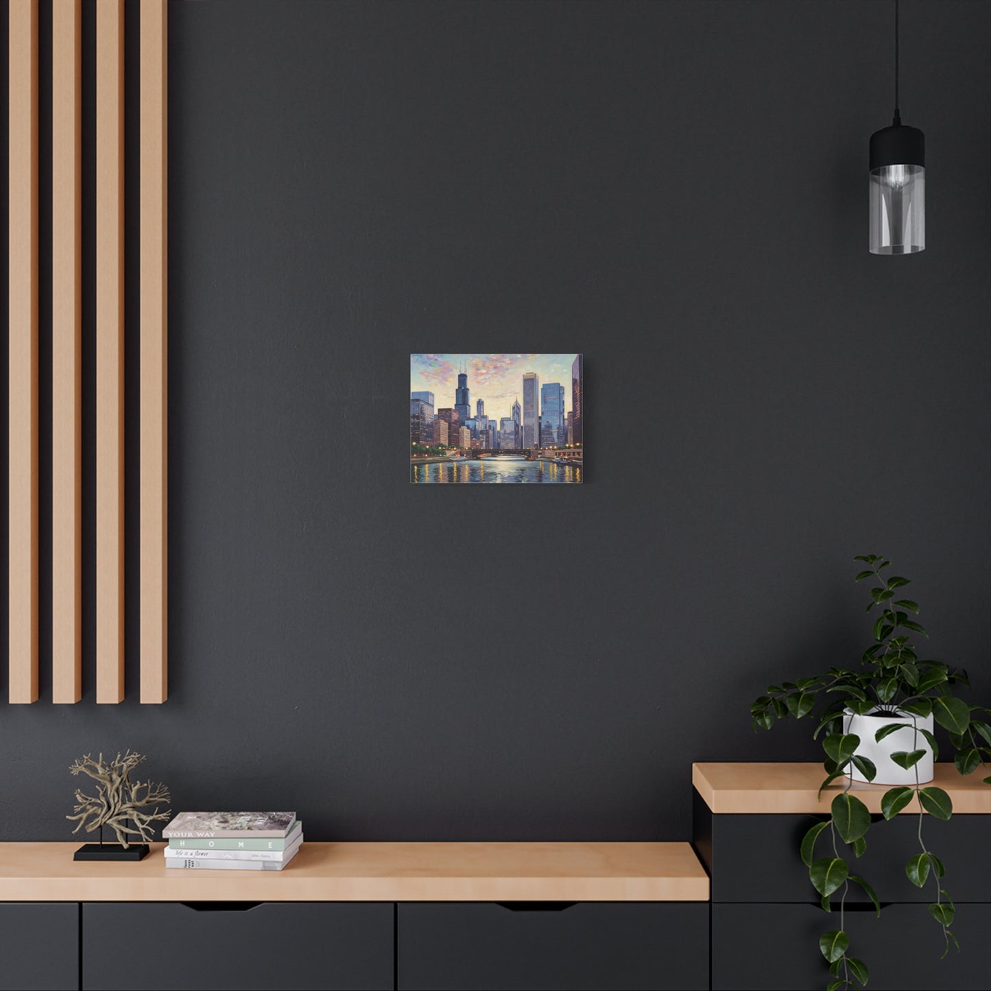 Chicago Cityscape Wall Art, Urban Decor, Home Decoration, Gift for City Lovers, Modern Art