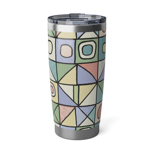 Vibrant Geometric 20oz Tumbler, Travel Mug, Reusable Drinkware, Gift for Adventurers, Colorful Coffee Cup, Eco-Friendly Tumbler