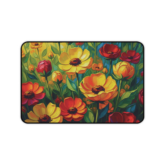 Colorful Floral Desk Mat, Bright Office Decor, Home Workspace Accessories, Teacher Gift, Mother's Day Present