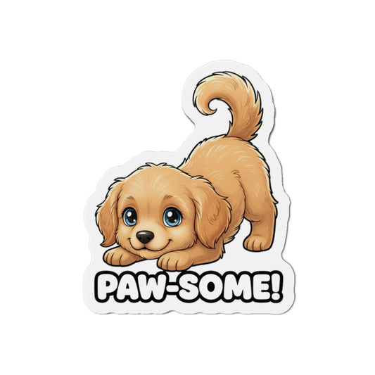 Cute Dog Die-Cut Magnet, Paw-some Home Decor, Dog Lover Gift, Fun Fridge Magnet, Pet Themed Decoration