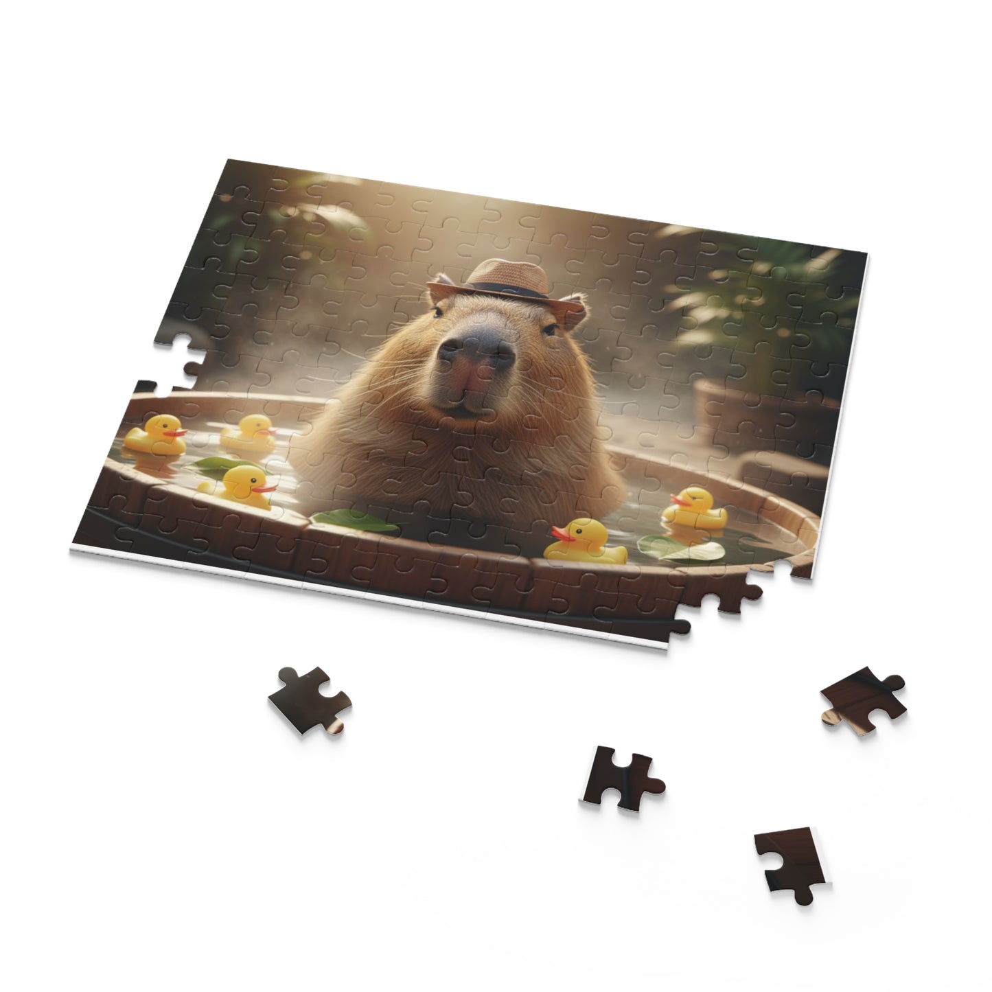 Capybara Relaxation Puzzle - 120, 252, 500-Piece, Fun Gift for Animal Lovers, Cozy Home Decor, Family Game Night, Unique Birthday Present