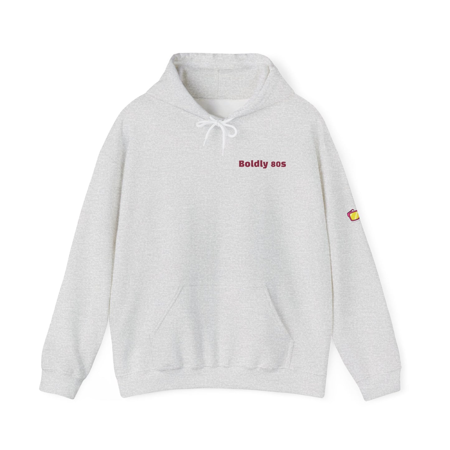 Retro Boombox Hoodie - Boldly 80s, Unisex Casual Wear, Streetwear, Gift for Music Lovers, Vintage Vibe Fashion
