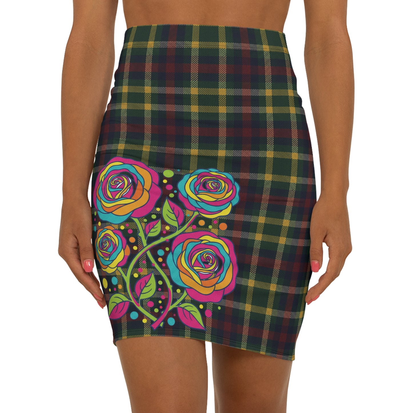Colorful Floral AOP Pencil Skirt, Stylish Women's Skirt, Elegant Office Wear, Trendy Skirt for Events, Fashionable Summer Outfit