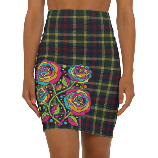 Colorful Floral AOP Pencil Skirt, Stylish Women's Skirt, Elegant Office Wear, Trendy Skirt for Events, Fashionable Summer Outfit